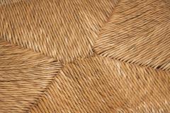 A Pair of Oak and Woven Rush High Back Armchairs France 1940s - 3929198