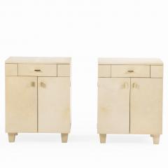 A Pair of Parchment Clad Cabinets or Nightstands C 1960  - 4643630