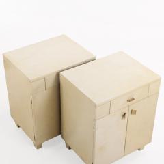 A Pair of Parchment Clad Cabinets or Nightstands C 1960  - 4643635