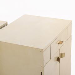 A Pair of Parchment Clad Cabinets or Nightstands C 1960  - 4643636