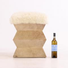 A Pair of Parchment Covered Stools of architectural form  - 4280372