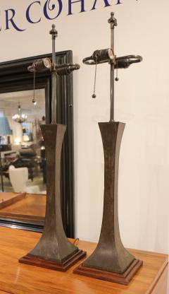 A Pair of Patinated Bronze Table Lamps USA circa 1960 - 4776182