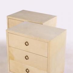 A Pair of Pergamino 3 Drawers Cabinets Nightstands C 1950  - 4292425