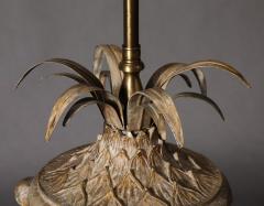A Pair of Plaster Pineapple Form Lamps on Ebonized Bases with Pineapple Finial - 3514021