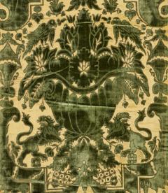 A Pair of Rare Genoese Green Cut Velvet Wall Hangings c 1580 - 4562297