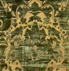 A Pair of Rare Genoese Green Cut Velvet Wall Hangings c 1580 - 4562298