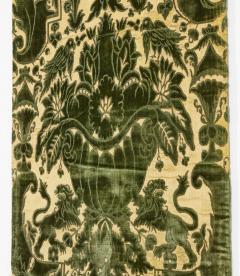 A Pair of Rare Genoese Green Cut Velvet Wall Hangings c 1580 - 4562300