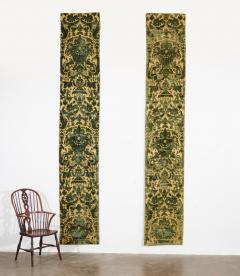 A Pair of Rare Genoese Green Cut Velvet Wall Hangings c 1580 - 4562447