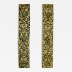 A Pair of Rare Genoese Green Cut Velvet Wall Hangings c 1580 - 4562450