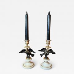 A Pair of Regency Bronze Gilt bronze Marble Candle sticks - 2638368