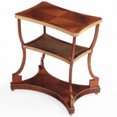 A Pair of Regency style Rosewood Leather Bronze Mounted Three Tier End Tables  - 4580941