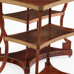 A Pair of Regency style Rosewood Leather Bronze Mounted Three Tier End Tables  - 4580943