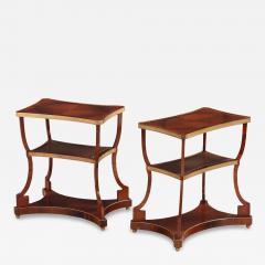 A Pair of Regency style Rosewood Leather Bronze Mounted Three Tier End Tables  - 4583106