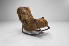 A Pair of Rocking Chairs in Longhair Sheepskin Europe 1960s - 4057385