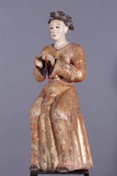 A Pair of Spanish Colonial Altar Piece Figures Mexican late 18th C  - 44190