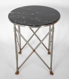 A Pair of Steel Brass X Form Marble Top Gueridons - 3838031