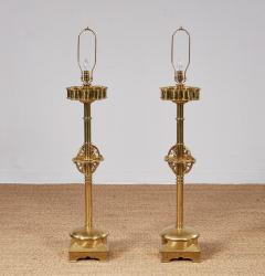 A Pair of Superb Overscale Brass Table Lamps - 4190121