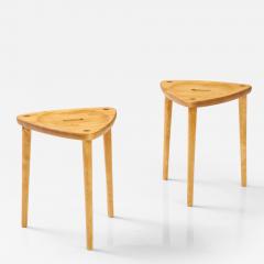 A Pair of Swedish Beechwood stools Ca 1960s - 2592539