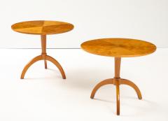 A Pair of Swedish Birch Tripod Pedestal Tables Circa 1940s - 4227505
