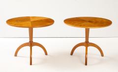 A Pair of Swedish Birch Tripod Pedestal Tables Circa 1940s - 4227508