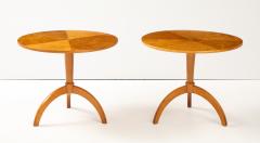 A Pair of Swedish Birch Tripod Pedestal Tables Circa 1940s - 4227509