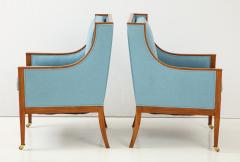 A Pair of Swedish Mahogany Upholstered Armchairs Circa 1930 - 855967
