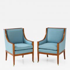 A Pair of Swedish Mahogany Upholstered Armchairs Circa 1930 - 856766