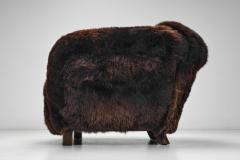 A Pair of Swedish Modern Club Chairs in Longhair Sheepskin Sweden 1930s - 3960679