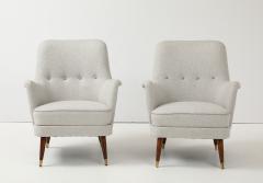 A Pair of Swedish Modern Upholstered Armchairs Circa 1940s - 4124986