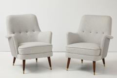 A Pair of Swedish Modern Upholstered Armchairs Circa 1940s - 4124990