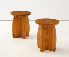 A Pair of Swedish Pine Side Table or Stools Circa 1970s - 3841932