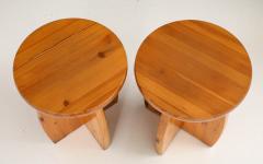 A Pair of Swedish Pine Side Table or Stools Circa 1970s - 3841934