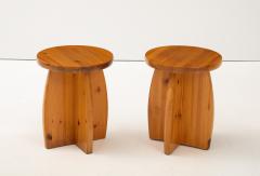 A Pair of Swedish Pine Side Table or Stools Circa 1970s - 3841935