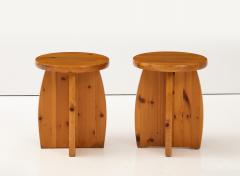 A Pair of Swedish Pine Side Table or Stools Circa 1970s - 3841937