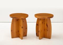 A Pair of Swedish Pine Side Table or Stools Circa 1970s - 3841938