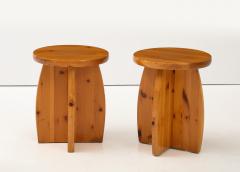 A Pair of Swedish Pine Side Table or Stools Circa 1970s - 3841939