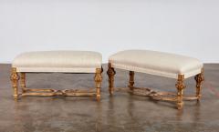 A Pair of Upholstered Giltwood Benches - 4559380