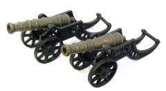 A Pair of Victorian Brass Ornamental Signal Cannons on Cast Iron Carriages - 1177998