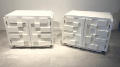 A Pair of White Gloss Lacquer Nightstands Lane - 4757550