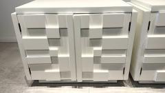 A Pair of White Gloss Lacquer Nightstands Lane - 4757552