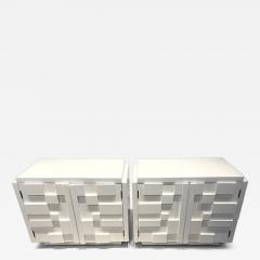 A Pair of White Gloss Lacquer Nightstands Lane - 4762299
