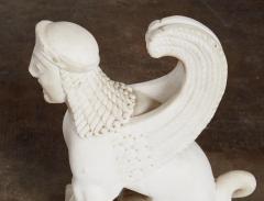 A Pair of White Marble Carved Sphinxes - 4740462