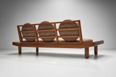 A Pair of Wooden Sofas with Round Cushions Indonesia 1960s - 4021892