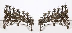 A Pair of Wrought Iron Eight Light Candelabra - 2097024