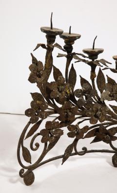 A Pair of Wrought Iron Eight Light Candelabra - 2097037