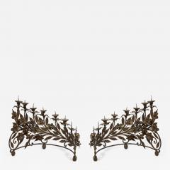 A Pair of Wrought Iron Eight Light Candelabra - 2098928