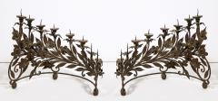 A Pair of Wrought Iron Eight Light Candelabra - 3749826