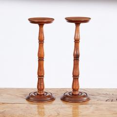 A Pair of Yew Wood Stands - 3274498