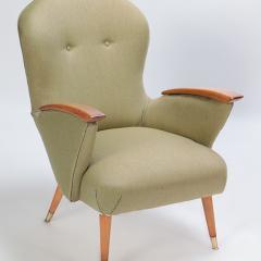 A Pair of restored Danish armchairs with rolled arms Circa 1950 - 3019347