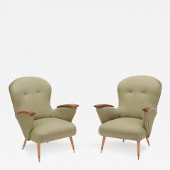 A Pair of restored Danish armchairs with rolled arms Circa 1950 - 3020672